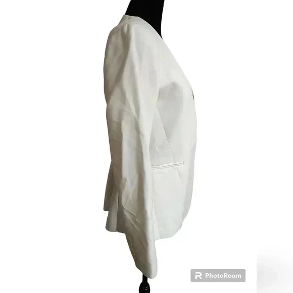 Theory Sz 4 White Isita Linen Blazer - Picture 4 of 8